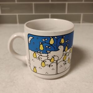 vintage 90s 00s Allen Woods Christmas retro COFFEE MUG lights & Moon